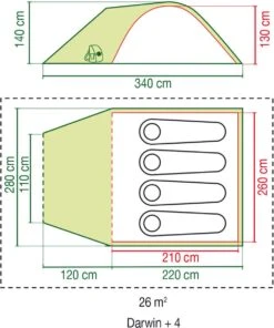 Coleman Darwin 4 Plus Koepeltent - 4-Persoons - Groen -Beste Kampeer Winkel 1003x1200 1