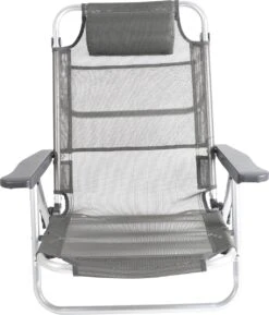Bo-Camp Beach Chair - Monaco - Aluminium - Grijs -Beste Kampeer Winkel 1026x1200