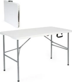 Toboli Klaptafel 120x60x74cm Campingtafel Wit; Bijzettafel, Inklapbare Tafel - Multistrobe -Beste Kampeer Winkel 1051x1200