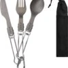 Navaris Campingbestek Van Titanium - Set Met Vork, Mes En Lepel - Inklapbaar - Bestekset Voor Onderweg - Inclusief Karabijnhaak En Bewaarzakje -Beste Kampeer Winkel 1053x1200 3