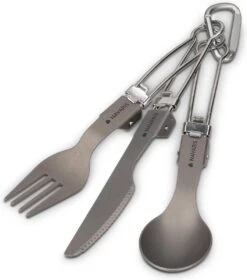 Navaris Campingbestek Van Titanium - Set Met Vork, Mes En Lepel - Inklapbaar - Bestekset Voor Onderweg - Inclusief Karabijnhaak En Bewaarzakje -Beste Kampeer Winkel 1057x1200 2