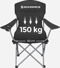 MIRA Home - Campingstoel Set Van 2 Inklapbaar - Klapstoel Met Robuust Frame - Met Flessenhouder - 76 X 51.5 X 95.5 Cm - Zwart -Beste Kampeer Winkel 1062x1200 1