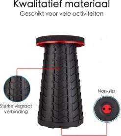 Kampeerkruk - Uitschuifbare Kruk - Rood/Zwart- Tot 120 Kg - Travel Stool - Opvouwbare Campingkruk - Inklapbaar Krukje - Telescopische Kruk - Camping - Outdoor 19 Kampeerkruk - Uitschuifbare Kruk - Rood/Zwart- Tot 120 Kg - Travel Stool - Opvouwbare Campingkruk - Inklapbaar Krukje - Telescopische Kruk - Camping - Outdoor -Beste Kampeer Winkel 1069x1200
