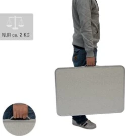 Alu Campingtafel 70x55cm - Inklapbbar Kampeertafel - Picknicktafel Licht Vouwtafel Klaptafel Grijs -Beste Kampeer Winkel 1102x1200