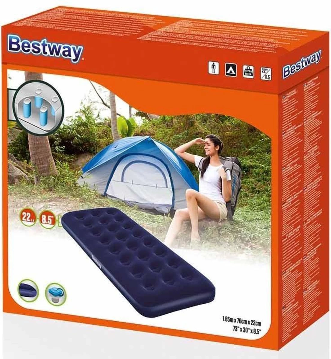 Pavillo 1-Persoons Luchtbed - 185 X 76 Cm - Dikte 22 Cm 22 Pavillo 1-Persoons Luchtbed - 185 X 76 Cm - Dikte 22 Cm - Afbeelding 20