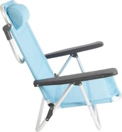 Bo-Camp Beach Chair - Monaco - Aluminium - Blauw -Beste Kampeer Winkel 1106x1200