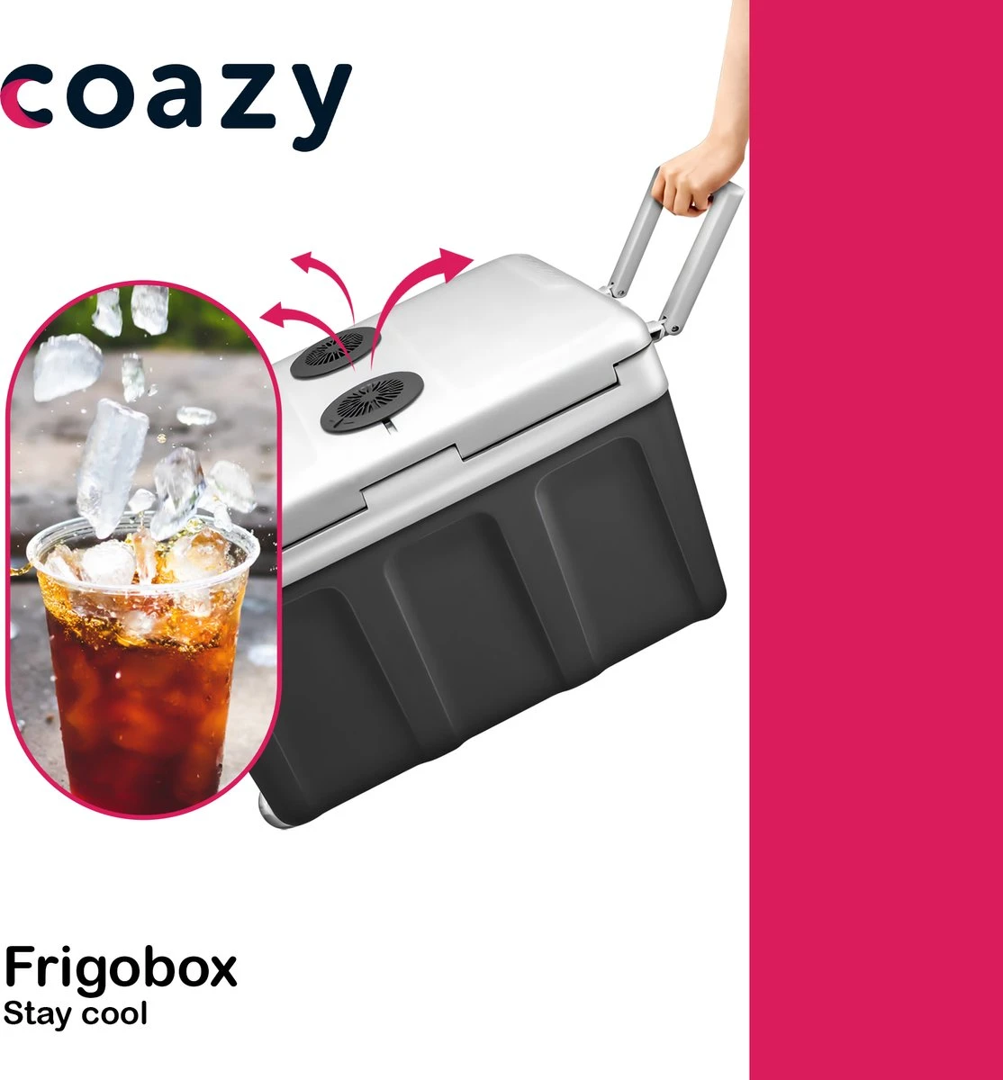 Koelbox Met Wielen Voor Auto & Camping Warm En Koud 40L - Frigobox Elektrisch 12v 230 Volt - MiniBar - Mini Koelkast | Verkoelt En Verwarmt | Eco-modus - Minibar - Mini Koelkast 8 Koelbox Met Wielen Voor Auto & Camping Warm En Koud 40L - Frigobox Elektrisch 12v 230 Volt - MiniBar - Mini Koelkast | Verkoelt En Verwarmt | Eco-modus - Minibar - Mini Koelkast - Afbeelding 6