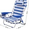 Naqsh Store Strandstoel Met Hoofdkussen, Aluminium, Draagbare Vouwstoel, Campingstoel, Opvouwbaar En Verstelbaar, Zoals Een Rugzak Draagbaar, Buitenstoel, Blauw En Wit Gestreept GCB62BU -Beste Kampeer Winkel 1121x1200