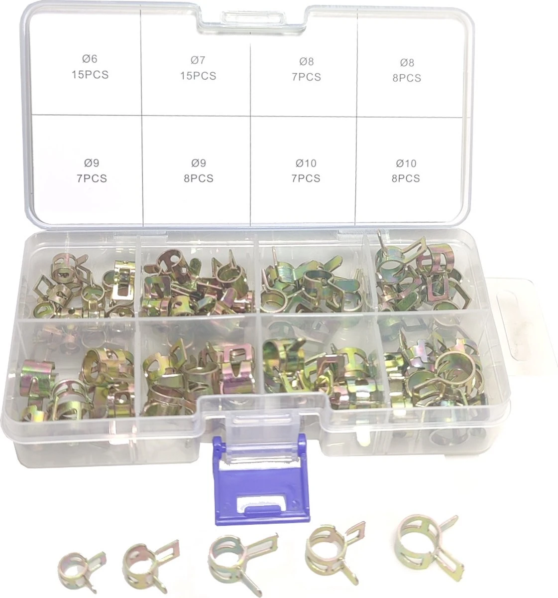 Merkloos Veerslangklem Verzinkt 75 Delig Brandstofleidingen Benzineslang Vacuumslang 6 7 8 9&10mm Slangenklem Knijpveerklem 3 Merkloos Veerslangklem Verzinkt 75 Delig Brandstofleidingen Benzineslang Vacuumslang 6 7 8 9&10mm Slangenklem Knijpveerklem