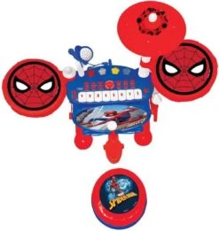 Lexibook Spider-Man Elektronische Drumkit Voor Kinderen, Realistisch Drumgeluid, 8-toetsen Toetsenbord, Mp3-stekker, Inclusief Stoel, Blauw/rood, K610SP -Beste Kampeer Winkel 1134x1200