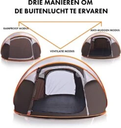 Fly Lab Luxe Pop Up Tent - Kampeer Tent - Grijs/Oranje - 4 Persoons -Beste Kampeer Winkel 1136x1200 1