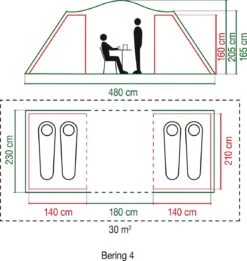 Coleman Bering 4 Vis-a-Vis Tent - Familietent - 4-Persoons - Groen 16 Coleman Bering 4 Vis-a-Vis Tent - Familietent - 4-Persoons - Groen -Beste Kampeer Winkel 1136x1200 2