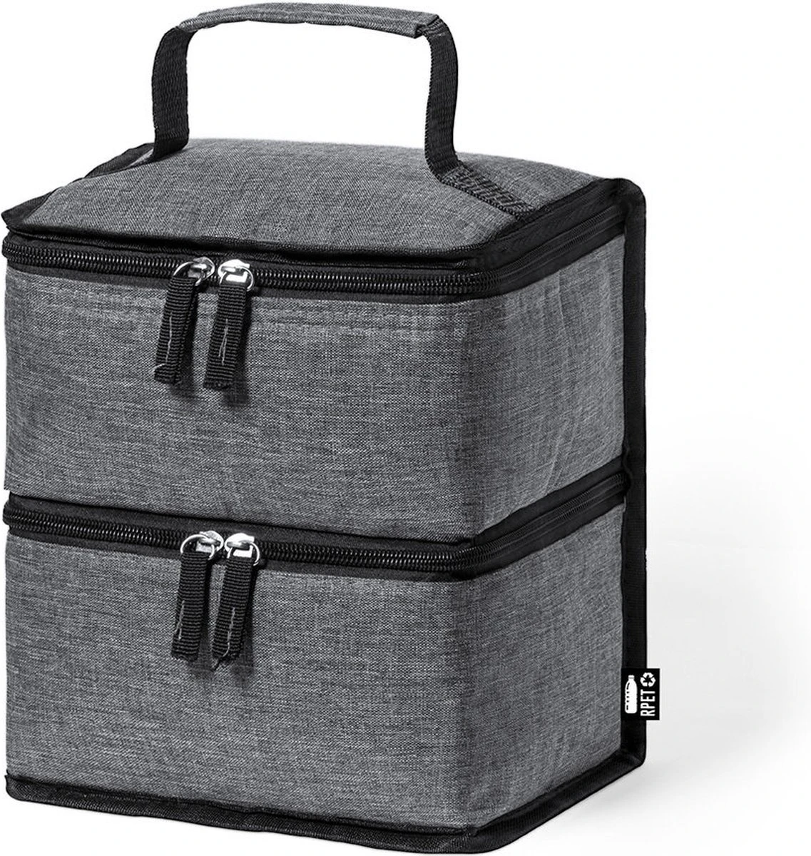 Merkloos Koeltas Met Dubbel Compartiment - Lunchtas - Koeltasje Lunch - Koelelementen - Koud - Warm - Isolatie - Volwassenen - Dames - Heren - 14 X 22 Cm - Polyester - RPET - Aluminium - Grijs 3 Merkloos Koeltas Met Dubbel Compartiment - Lunchtas - Koeltasje Lunch - Koelelementen - Koud - Warm - Isolatie - Volwassenen - Dames - Heren - 14 X 22 Cm - Polyester - RPET - Aluminium - Grijs