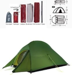 Cloud Up 3 Upgraded - Naturehike® - Tent 3 Persoons - Lichtgewicht Tent - Incl. Grondzeil - 20D 4000MM - Outdoor Kampeertent - Waterdicht - Hiking & Wandelen -Beste Kampeer Winkel 1147x1200 5