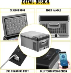 VEVOR - Coolbox - Koelbox 15L - Elektrische Coolbox - Draagbare Mini Koelkast - Draagbare Auto Vriezer 12/24Volt -Beste Kampeer Winkel 1167x1200