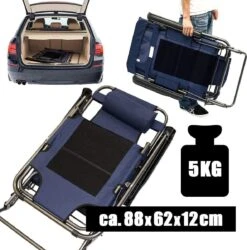 Ligstoel 155x60cm - Opvouwbaar Campingstoel Ligbed Strandstoel Tuinstoel Vouwligstoel Blauw -Beste Kampeer Winkel 1184x1200
