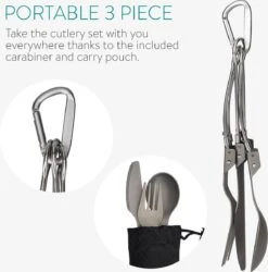 Navaris Campingbestek Van Titanium - Set Met Vork, Mes En Lepel - Inklapbaar - Bestekset Voor Onderweg - Inclusief Karabijnhaak En Bewaarzakje -Beste Kampeer Winkel 1184x1200 8