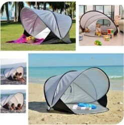 Deryan Luxe Pop Up Strandtent XXL - Anti-UV 50+ - Zilver -Beste Kampeer Winkel 1185x1200 5