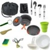 Camping Outdoor Kookset 13-delig Camping Servies En Pannen Pannenset Keukengerei - BPA-vrij & Geen Giftige Stoffen - Opvouwbaar & Licht - Ideaal Voor Reizen, Festival, Wandelen -Beste Kampeer Winkel 1188x1200 2