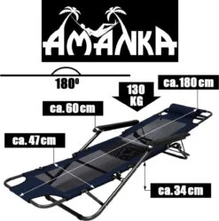 Ligstoel 180x60cm - Opvouwbaar Campingstoel Ligbed Strandstoel Tuinstoel Vouwligstoel Blauw -Beste Kampeer Winkel 1190x1200 1