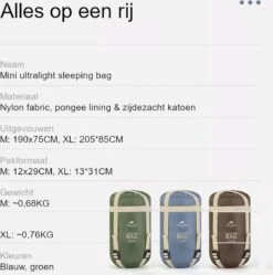 Naturehike® Slaapzak - Lichtgewicht - 190*75cm - Compact - Waterdicht - 3 Seizoenen Slaapzak Lente, Zomer & Herfst - Outdoor - Slaapzakken Volwassen & Kinderen -Beste Kampeer Winkel 1190x1200 8