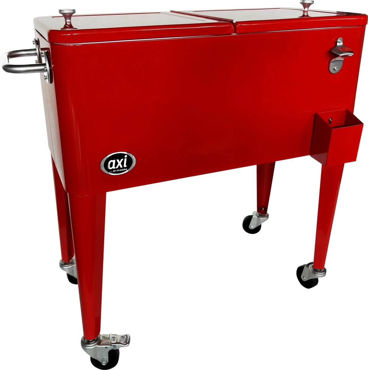 AXI Retro Cooler Rood - Koeler Met Wielen - 76L Inhoud - Koelbox Met Aftapkraan 3 AXI Retro Cooler Rood - Koeler Met Wielen - 76L Inhoud - Koelbox Met Aftapkraan