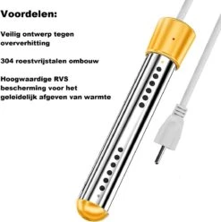 Dompelaar 2000W Incl. Thermometer & Staalspons - Reisdompelaar - Emmerdompelaar - Waterkoker - Camping - Kamperen - Outdoor -Beste Kampeer Winkel 1195x1200 2