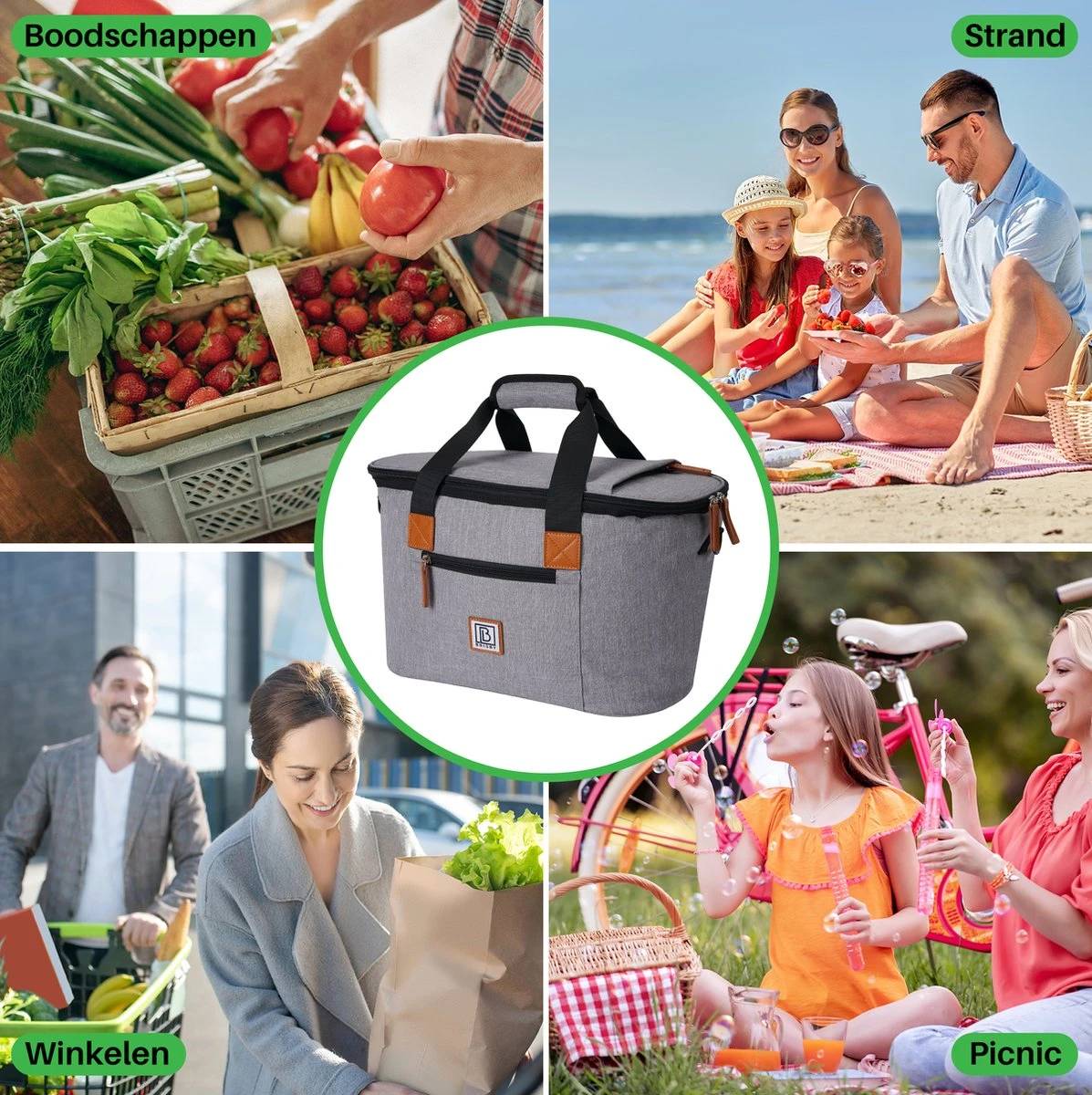 Brisby 4 Laags Geïsoleerde Koeltas - Boodschappentas 21 Liter - Grijs 7 Brisby 4 Laags Geïsoleerde Koeltas - Boodschappentas 21 Liter - Grijs - Afbeelding 5