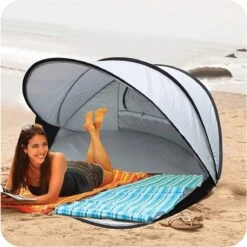 Deryan Luxe Pop Up Strandtent XXL - Anti-UV 50+ - Zilver -Beste Kampeer Winkel 1198x1200 12