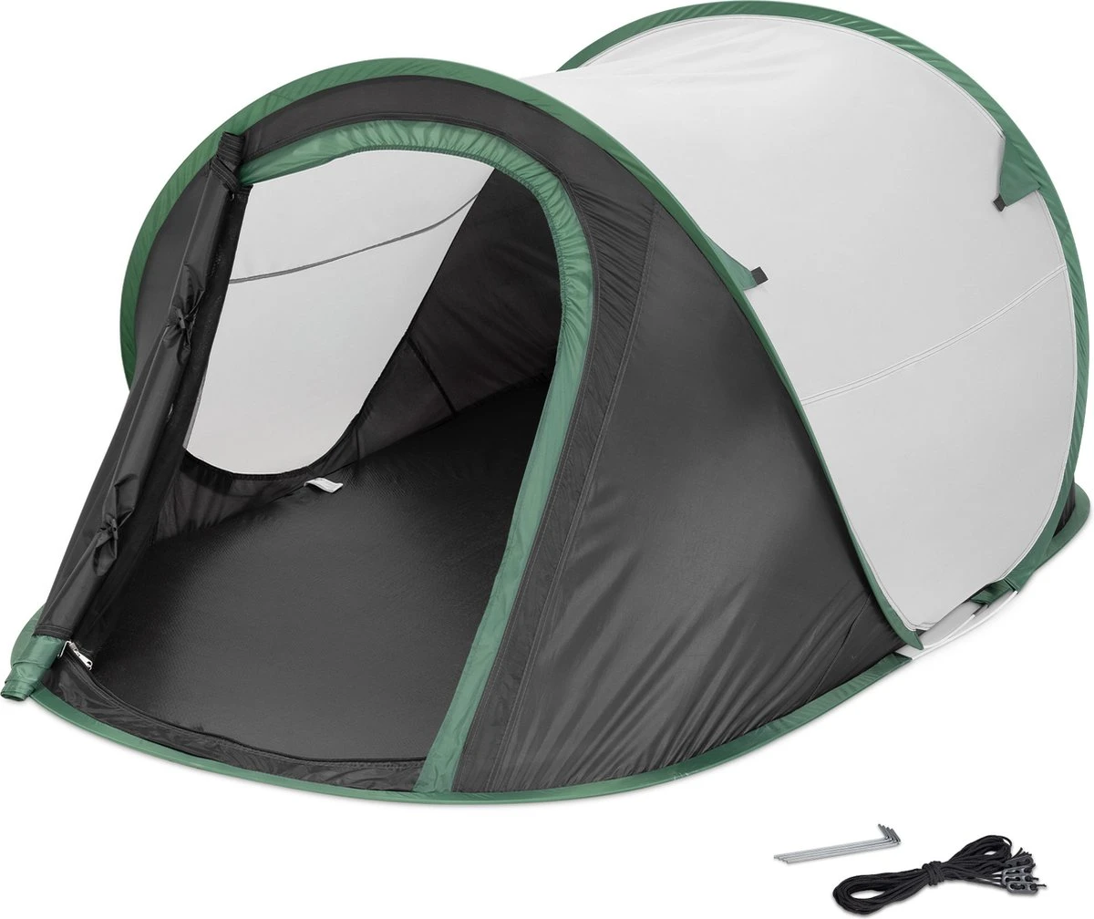 JEMIDI Tweepersoons Pop-up Tent - Opgooitent, Werptent Voor 2 Personen - Ideaal Als Festivaltent Of Kampeertent - Verschillende Kleuren 16 JEMIDI Tweepersoons Pop-up Tent - Opgooitent, Werptent Voor 2 Personen - Ideaal Als Festivaltent Of Kampeertent - Verschillende Kleuren - Afbeelding 14