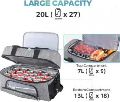 Lifewit 20L Koeltas | 20 Liter | Opvouwbaar | Koelbox-Koeltas | Isolatietas/ Picknicktas Voor Levensmiddelen / Grijs -Beste Kampeer Winkel 1200x1018 1