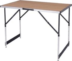 Kamyra® Campingtafel Inklapbaar - Kampeertafel, Partytafel - Opvouwbaar, Lichtgewicht & In Hoogte Verstelbaar - Aluminium/Hout -Beste Kampeer Winkel 1200x1025