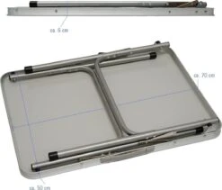 Alu Campingtafel 70x55cm - Inklapbbar Kampeertafel - Picknicktafel Licht Vouwtafel Klaptafel Grijs -Beste Kampeer Winkel 1200x1026