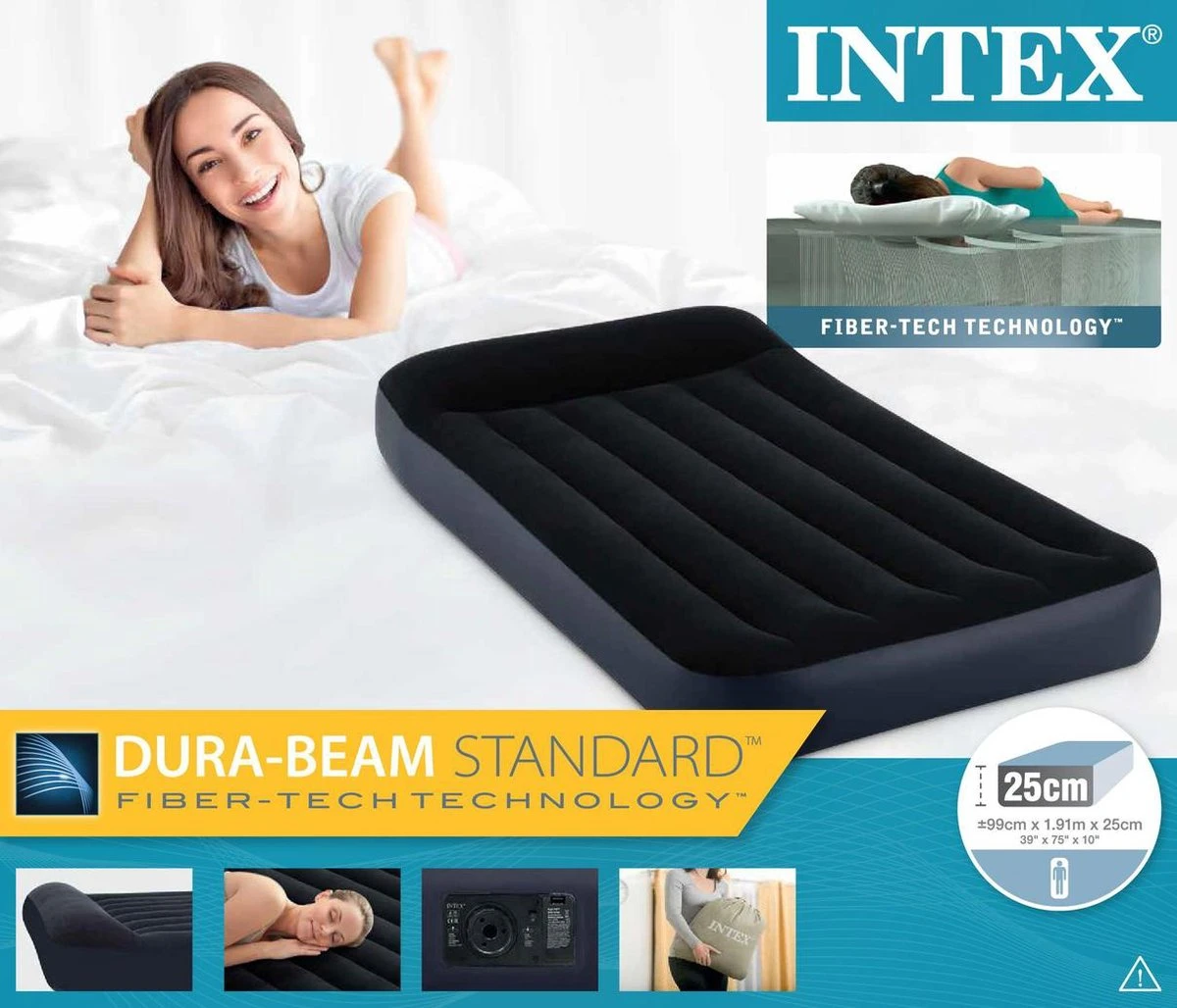 Intex Pillow Rest Classic Twin Luchtbed - 1-persoons - 99x191x25cm 5 Intex Pillow Rest Classic Twin Luchtbed - 1-persoons - 99x191x25cm - Afbeelding 3