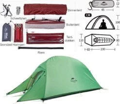 Cloud Up 1 Upgraded - Naturehike® - 1 Persoons Tent - Lichtgewicht Tent - Incl. Grondzeil - 210T 3000mm - Outdoor - Waterdicht - Hiking & Wandelen -Beste Kampeer Winkel 1200x1038 1