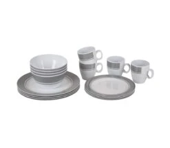 Bo-Camp - Servies - Classic - 16-Delig - Wit/Grijs -Beste Kampeer Winkel 1200x1050 24