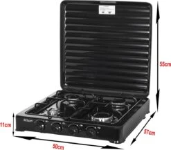 Zilan - Gas Kooktoestel 4 Pits - Campingkooktoestel - Gaskookplaat - Zwart -Beste Kampeer Winkel 1200x1052 1