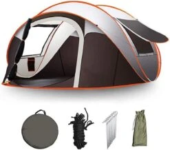 Fly Lab Luxe Pop Up Tent - Kampeer Tent - Grijs/Oranje - 4 Persoons -Beste Kampeer Winkel 1200x1059 3