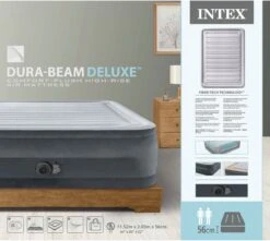 Intex Luchtbed - 2-Persoons - 152 X 203 X 33 Cm - Grijs - Met Ingebouwde Pomp, Hoeslaken Wit En Reparatieset -Beste Kampeer Winkel 1200x1074 4