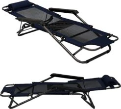 Ligstoel 155x60cm - Opvouwbaar Campingstoel Ligbed Strandstoel Tuinstoel Vouwligstoel Blauw -Beste Kampeer Winkel 1200x1080