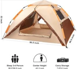 Merkloos Kamping Tent / Absolutely Waterproof, Lightweight Camping Tent With - Tent Ideal For Camping In The Garden, Dome Tent, -Beste Kampeer Winkel 1200x1083 2