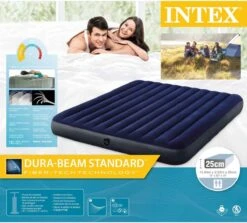 Intex Luchtbedset Intex Luchtbed - 2-Persoons - 183 X 203 X 25 Cm - Blauw + Intex Elektrische Pomp - 650 Liter/min + Hoeslaken Wit + Reparatieset -Beste Kampeer Winkel 1200x1084 5
