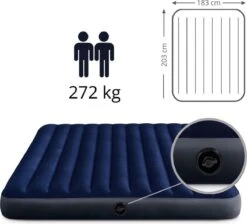 Intex Luchtbedset Intex Luchtbed - 2-Persoons - 183 X 203 X 25 Cm - Blauw + Intex Elektrische Pomp - 650 Liter/min + Hoeslaken Wit + Reparatieset -Beste Kampeer Winkel 1200x1089 2