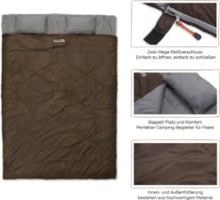 Where Tomorrow Double Slaapzak 220 X 150 Cm Diverse Kleuren - Bruin -Beste Kampeer Winkel 1200x1090