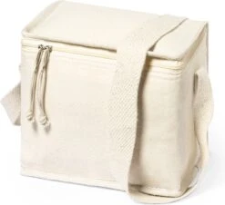 Merkloos Koeltas - Lunchtas - Koeltasje Lunch - Koelelementen - Isolatie - Volwassenen - Dames - Heren - 17 X 22 Cm - Katoen - Gebroken Wit -Beste Kampeer Winkel 1200x1100