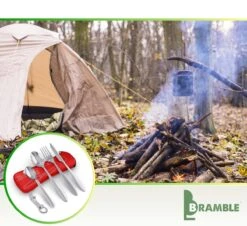 Roestvrij Staal Bestek (kampeerset) – Draagbare Reislepels, -vork En -mes Voor Festivals, Camping Of Trektochten - Wordt Geleverd Met Een Neopreen Draagtasje Met Een Lichtgewicht Flesopener -Beste Kampeer Winkel 1200x1100 3