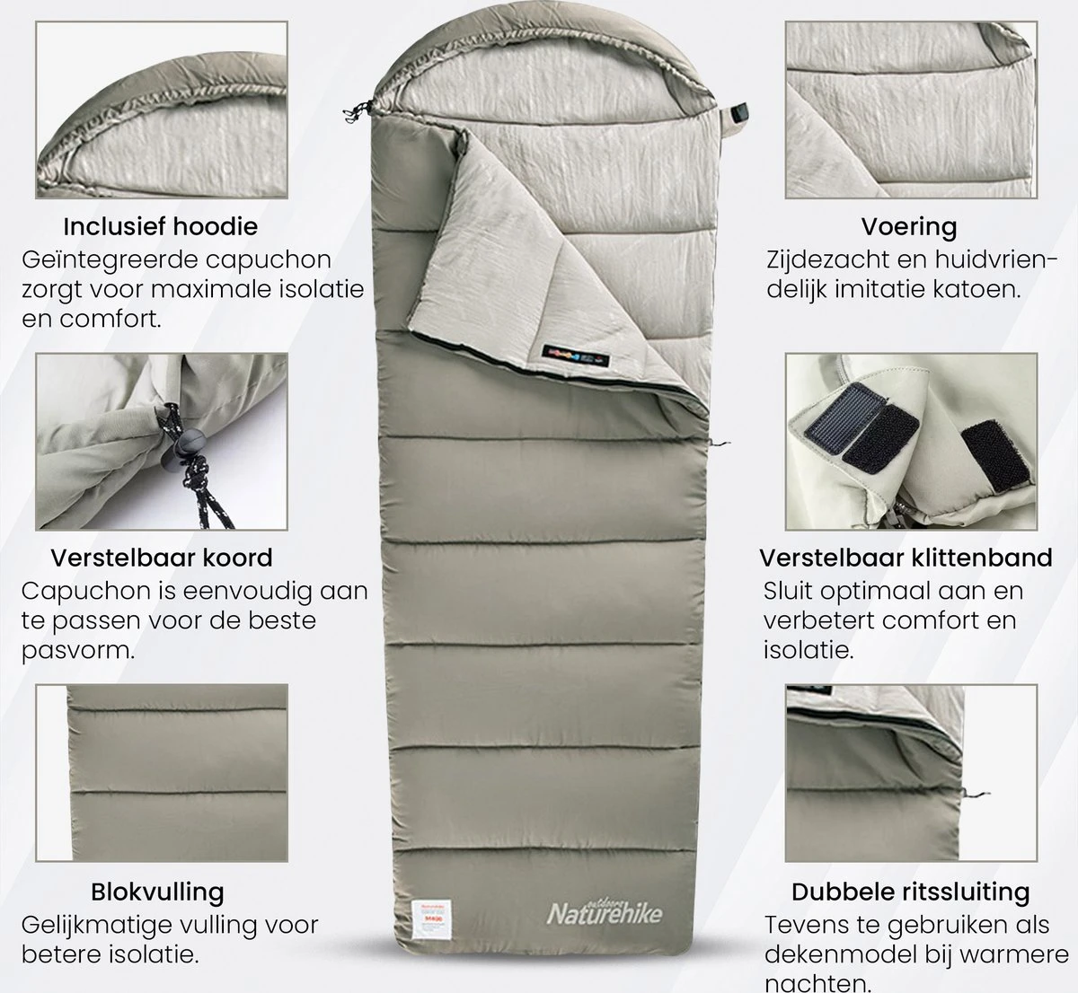 Naturehike® Slaapzak Katoen - 6 Tot 1 Graden - Slaapzakken Volwassenen - 220*80cm - 4 Seizoenen Slaapzak Lente, Zomer, Herfst & Winter - Lichtgewicht & Waterdicht 11 Naturehike® Slaapzak Katoen - 6 Tot 1 Graden - Slaapzakken Volwassenen - 220*80cm - 4 Seizoenen Slaapzak Lente, Zomer, Herfst & Winter - Lichtgewicht & Waterdicht - Afbeelding 9