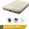 Intex Luchtbedset Intex Luchtbed - Twijfelaar - 137 X 191 X 25 Cm - Beige + Intex Elektrische Pomp - 650 Liter/min + Hoeslaken Zwart + Reparatieset -Beste Kampeer Winkel 1200x1130 1