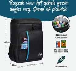 Sunflake Koelrugzak Groot - Lunchtas - Koeltas Backpack Voor Dames & Heren - Zwart 13 Sunflake Koelrugzak Groot - Lunchtas - Koeltas Backpack Voor Dames & Heren - Zwart -Beste Kampeer Winkel 1200x1132 1