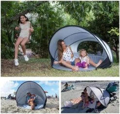 Deryan Luxe Pop Up Strandtent XXL - Anti-UV 50+ - Zilver -Beste Kampeer Winkel 1200x1137 4